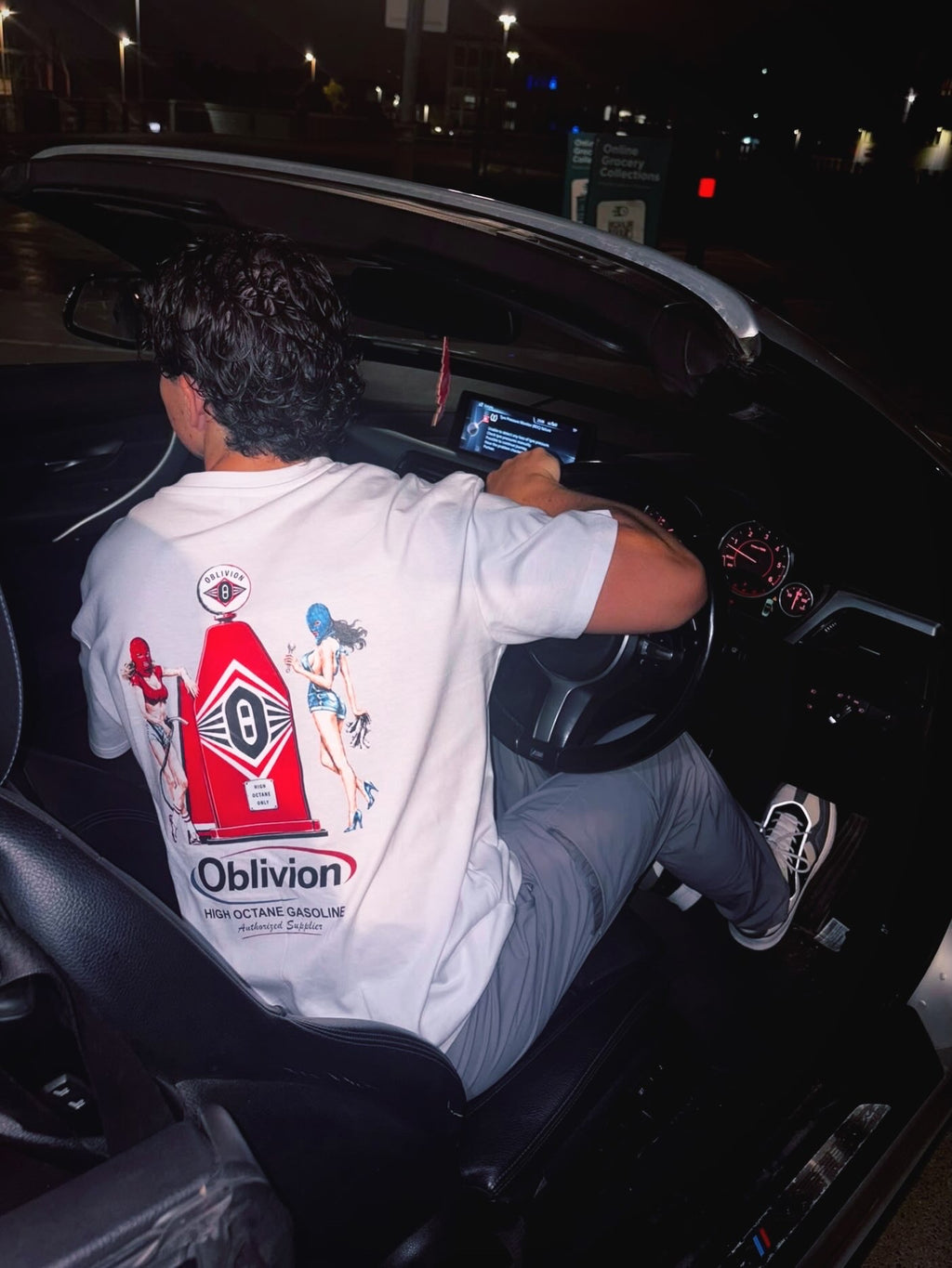 High octane Oblivion oversized Tee - White